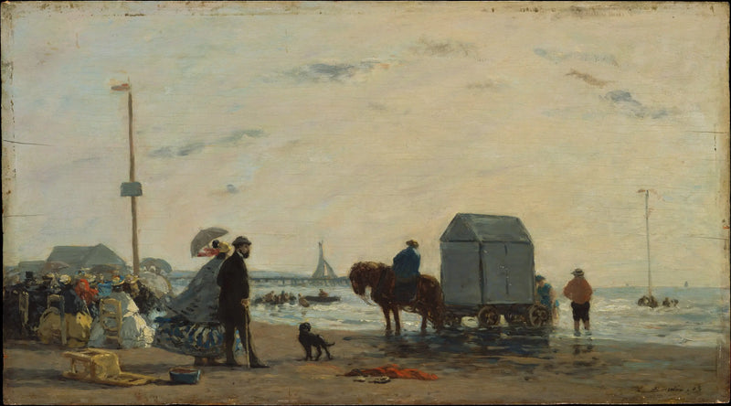 A la plage à Trouville - Eugène Boudin