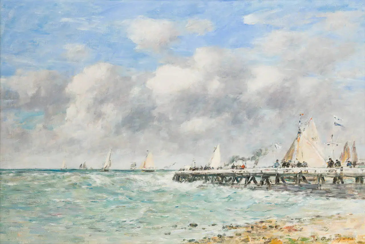 Reproduction du tableau « La jetée de Trouville - Eugène Boudin » par Alpha Reproduction en peinture à l’huile