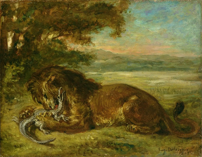 Lion et caïman - Eugène Delacroix