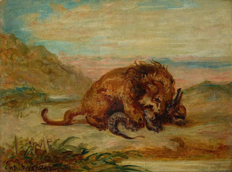 Lion et Crocodile - Eugène Delacroix