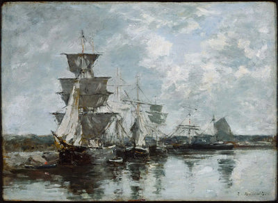 Reproduction du tableau « Scène de port - Eugène Boudin » par Alpha Reproduction en peinture à l’huile