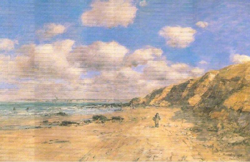Reproduction du tableau « Une plage près de Trouville - Eugène Boudin » par Alpha Reproduction en peinture à l’huile