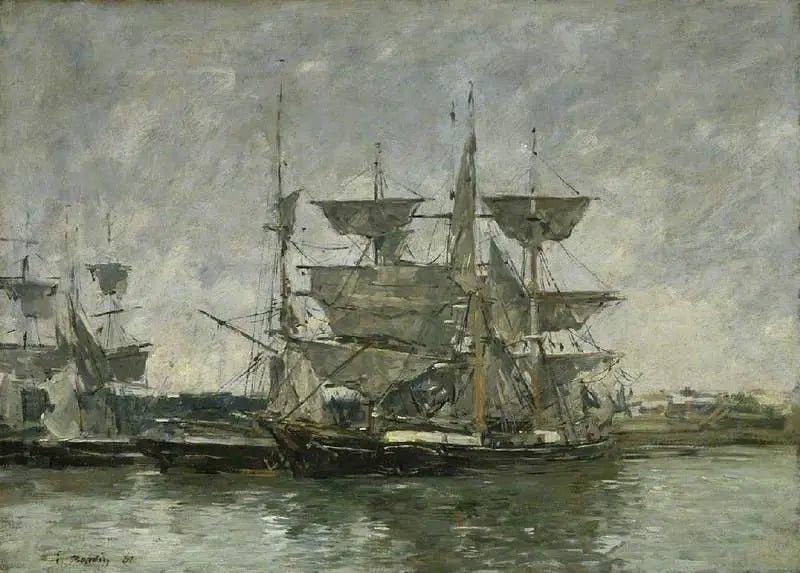 Navires à quai, Deauville - Eugène Boudin