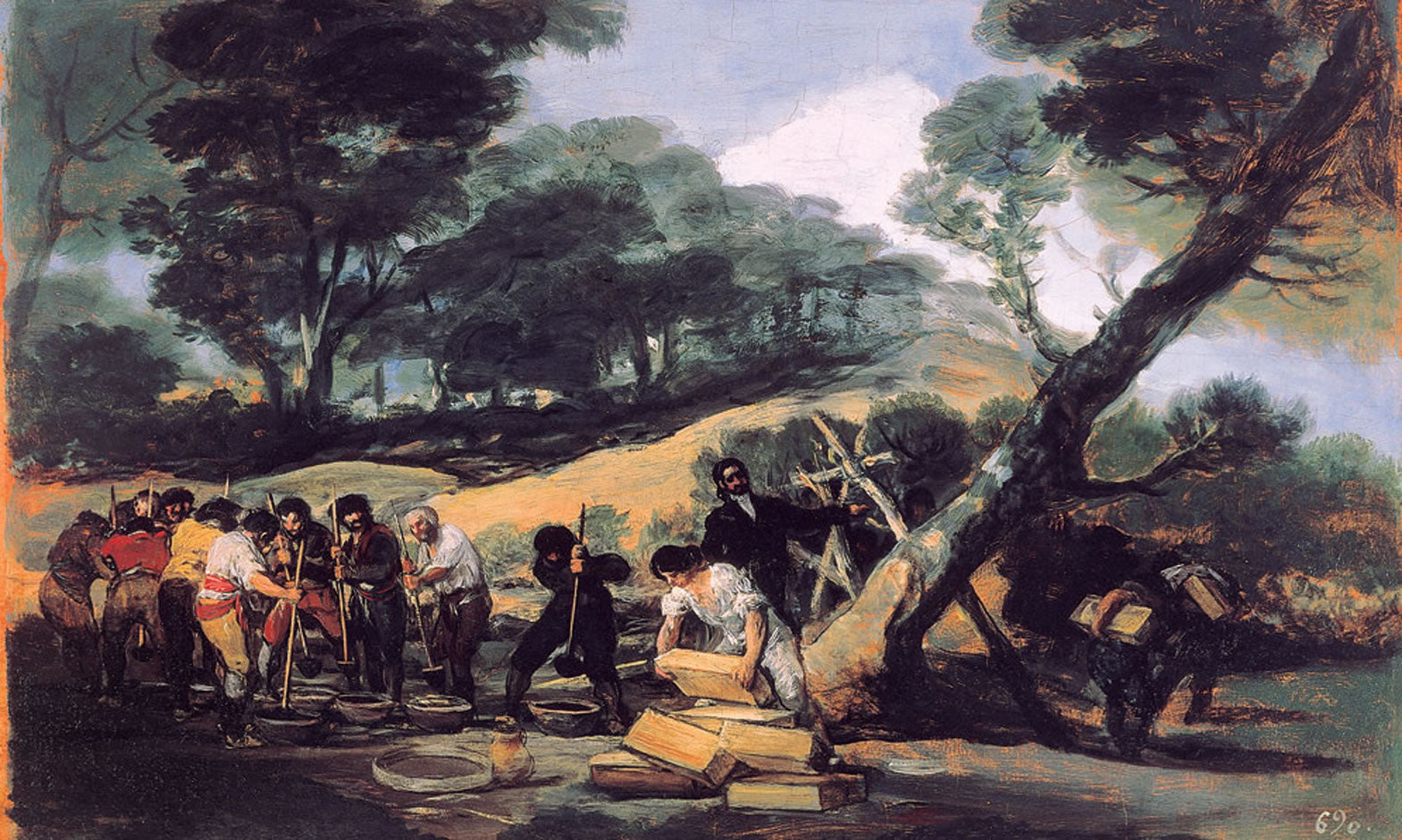 Reproduction du tableau « Fabrication de la poudre dans la Sierra de Tardienta - Francisco de Goya » par Alpha Reproduction en peinture à l’huile