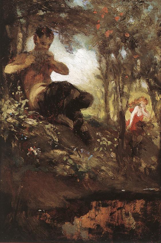 Faune et amoureux, Pál Szinyei Merse, 1869