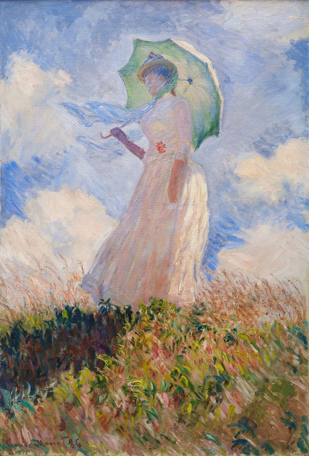 Femme à l’ombrelle tournée vers la gauche – Claude Monet (1875)