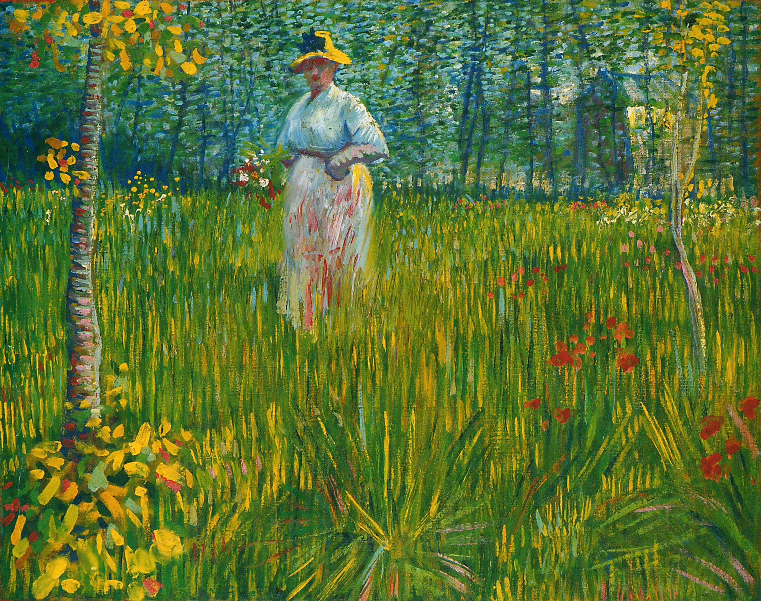 Reproduction du tableau « Femme dans un jardin - Vincent van Gogh » par Alpha Reproduction en peinture à l’huile