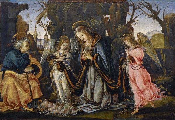 La Nativité avec deux anges - Filippino Lippi