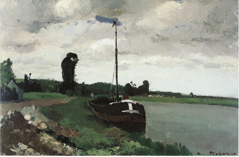Au bord de la rivière, Pontoise - Camille Pissarro