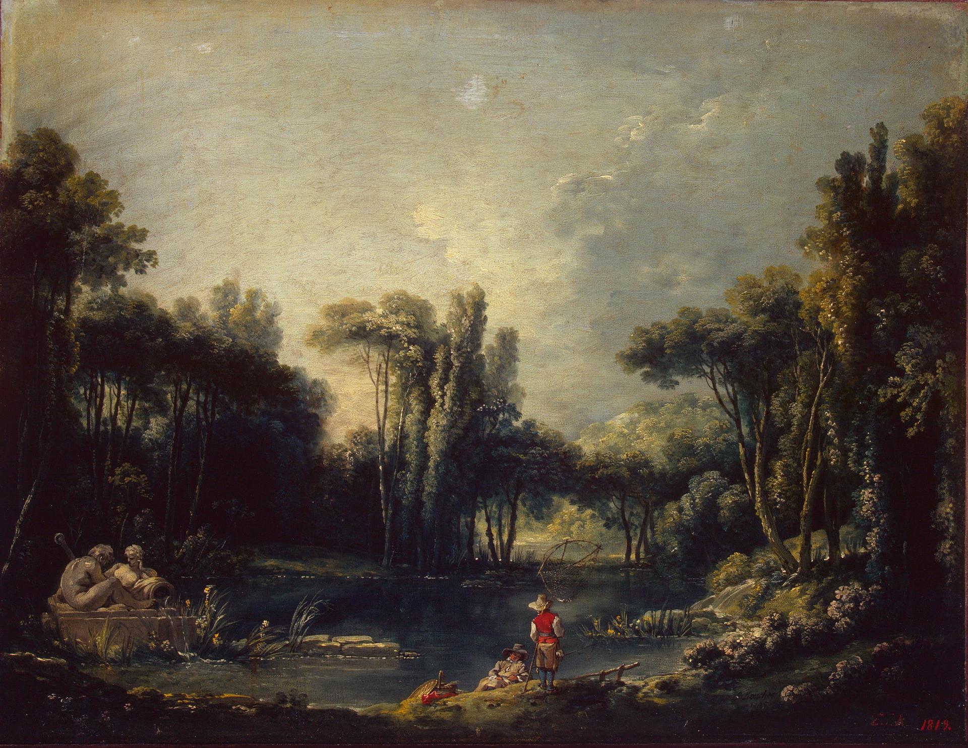 Paysage avec un étang - François Boucher