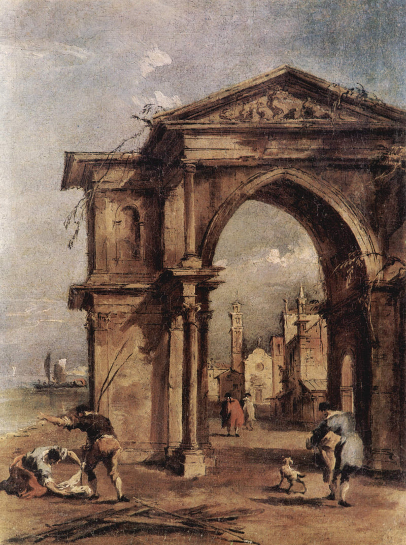 Arche fantastique avec figures humaines - Francesco Guardi
