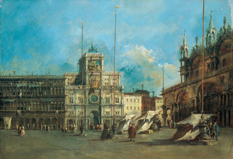 Place Saint-Marc à Venise avec la Tour de l'Horloge - Francesco Guardi