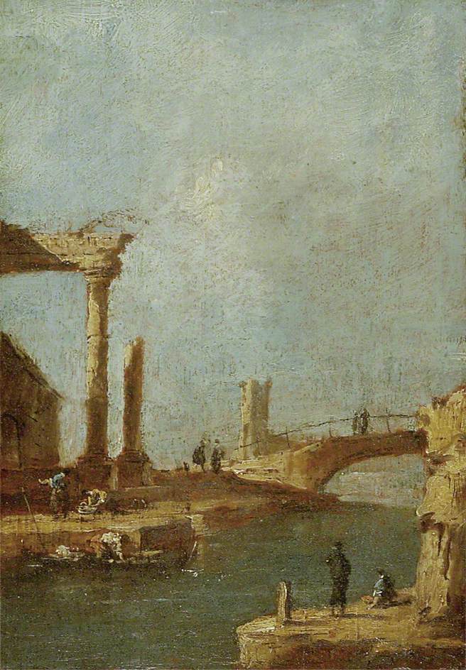 Capriccio : Ruines et un pont - Francesco Guardi