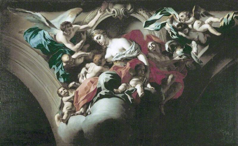 Étude pour un projet décoratif avec un groupe représentant la charité - Francesco Solimena - Alpha Reproduction