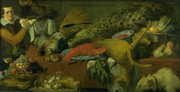 Køkkenstykke avec et køkkenkarl - Frans Snyders