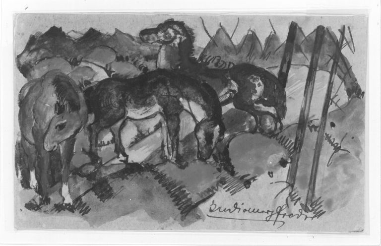 Reproduction du tableau « Q29920644 - Franz Marc » par Alpha Reproduction en peinture à l’huile