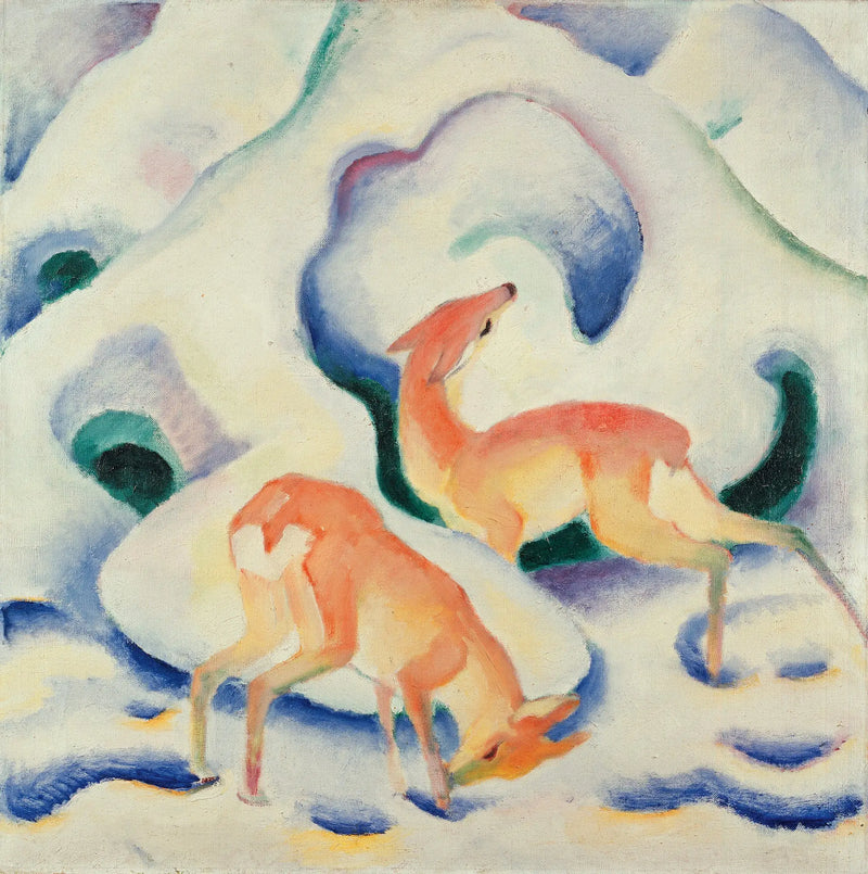 Cerf dans la neige - Franz Marc