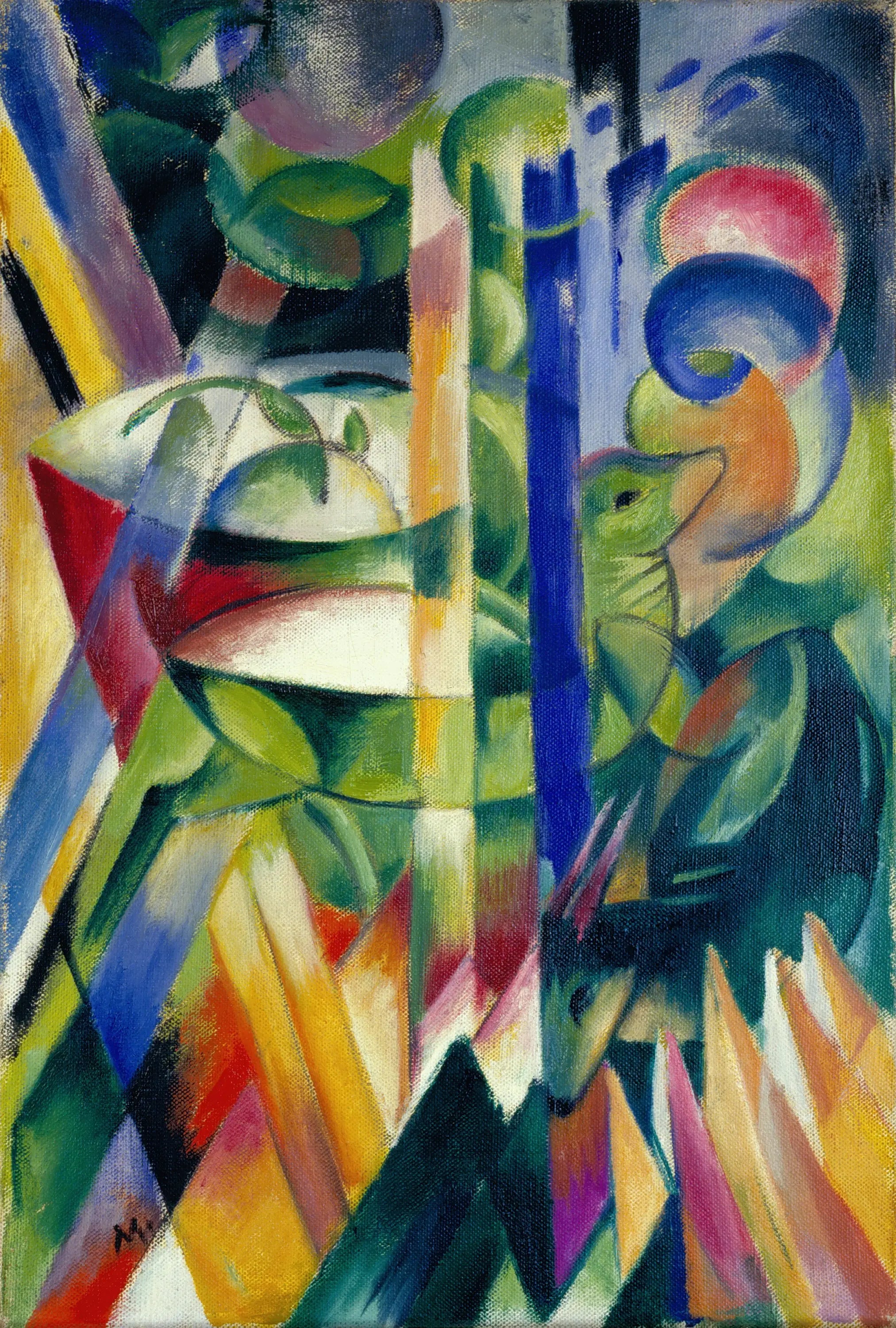 Reproduction du tableau « Les petites chèvres de montagne - Franz Marc » par Alpha Reproduction en peinture à l’huile