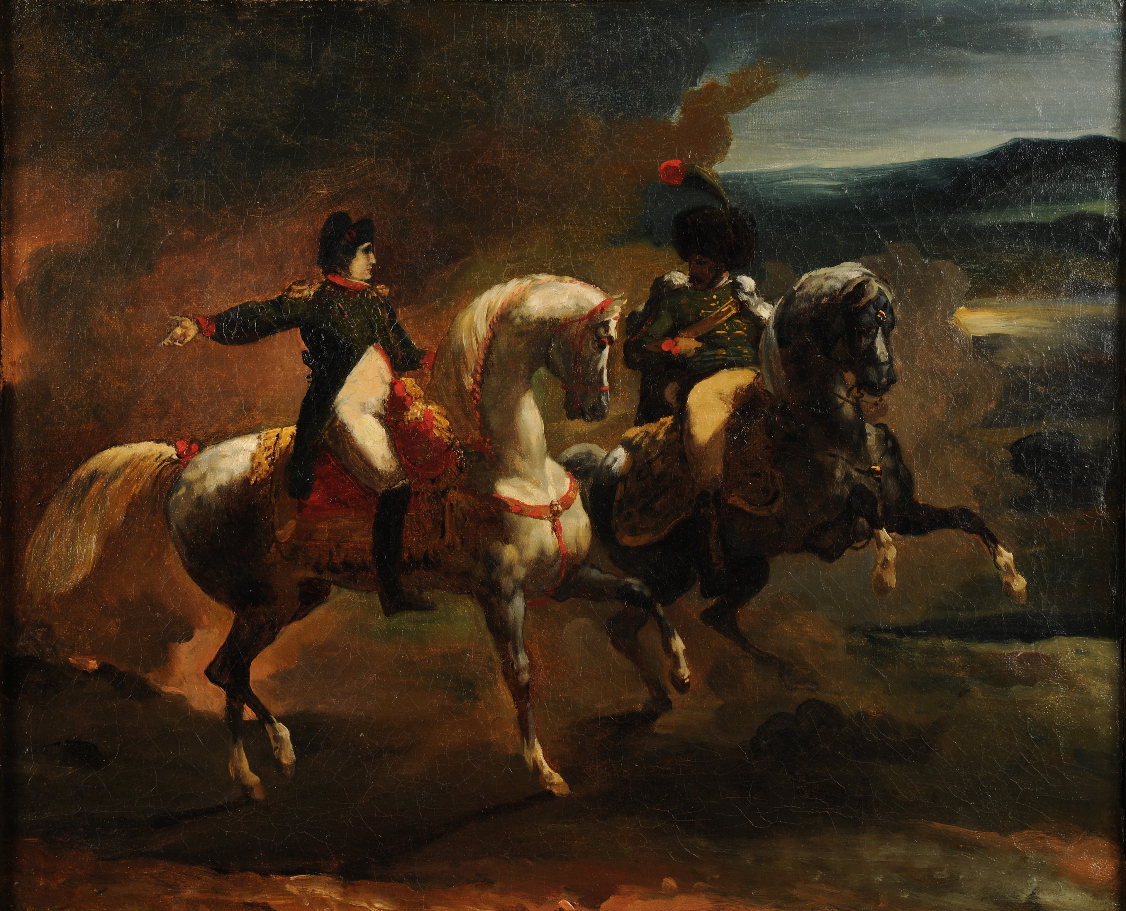 Reproduction du tableau « Napoléon donnant un ordre à un officier supérieur des Guides - Théodore Géricault » par Alpha Reproduction en peinture à l’huile