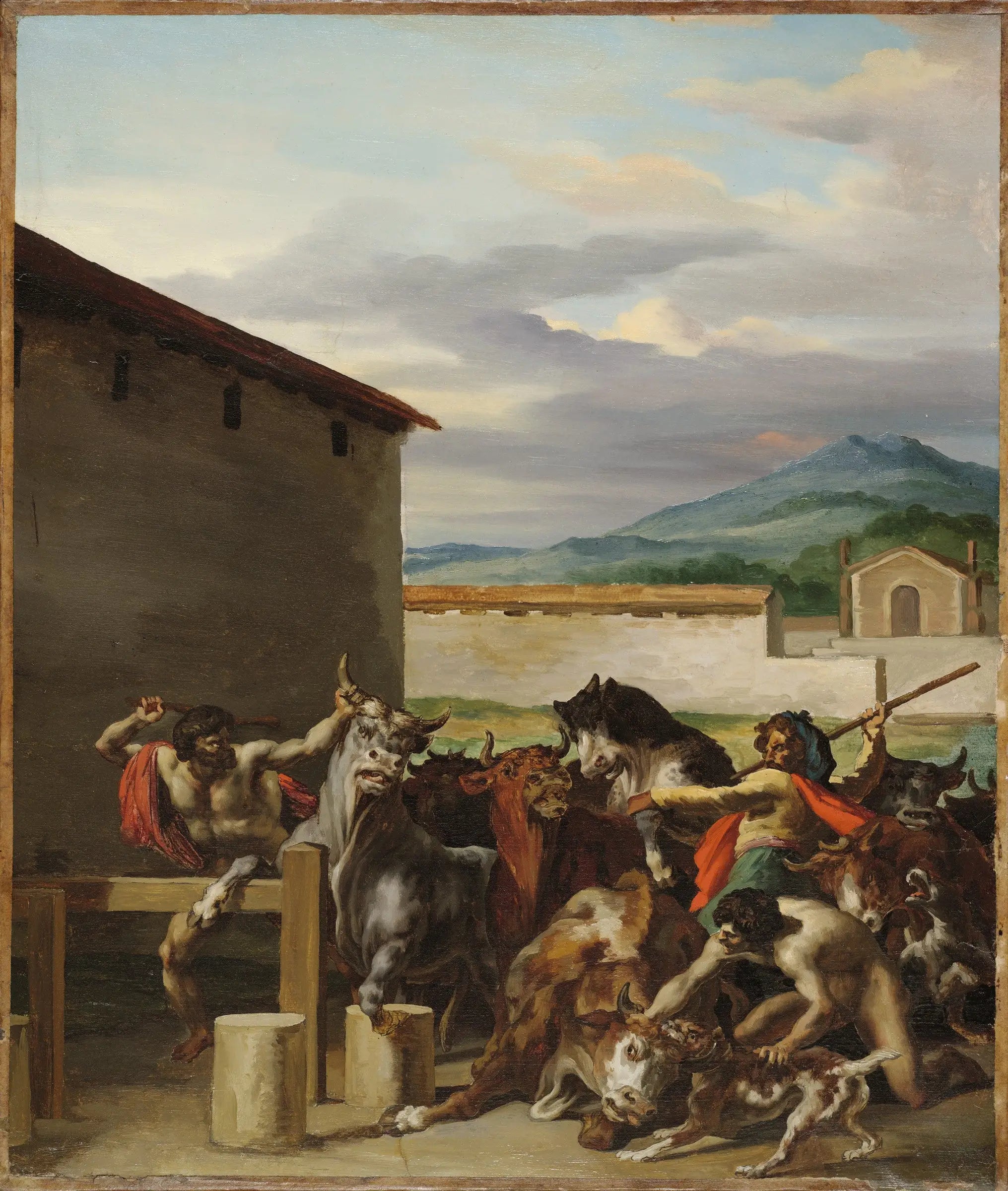 Reproduction du tableau « Le marché aux bœufs - Théodore Géricault » par Alpha Reproduction en peinture à l’huile