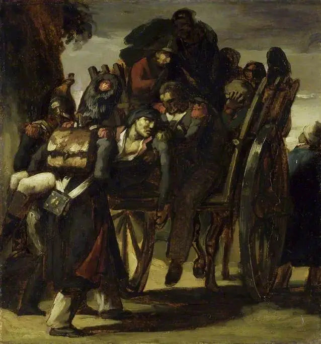 Reproduction du tableau « Soldats blessés dans une charrette - Théodore Géricault » par Alpha Reproduction en peinture à l’huile