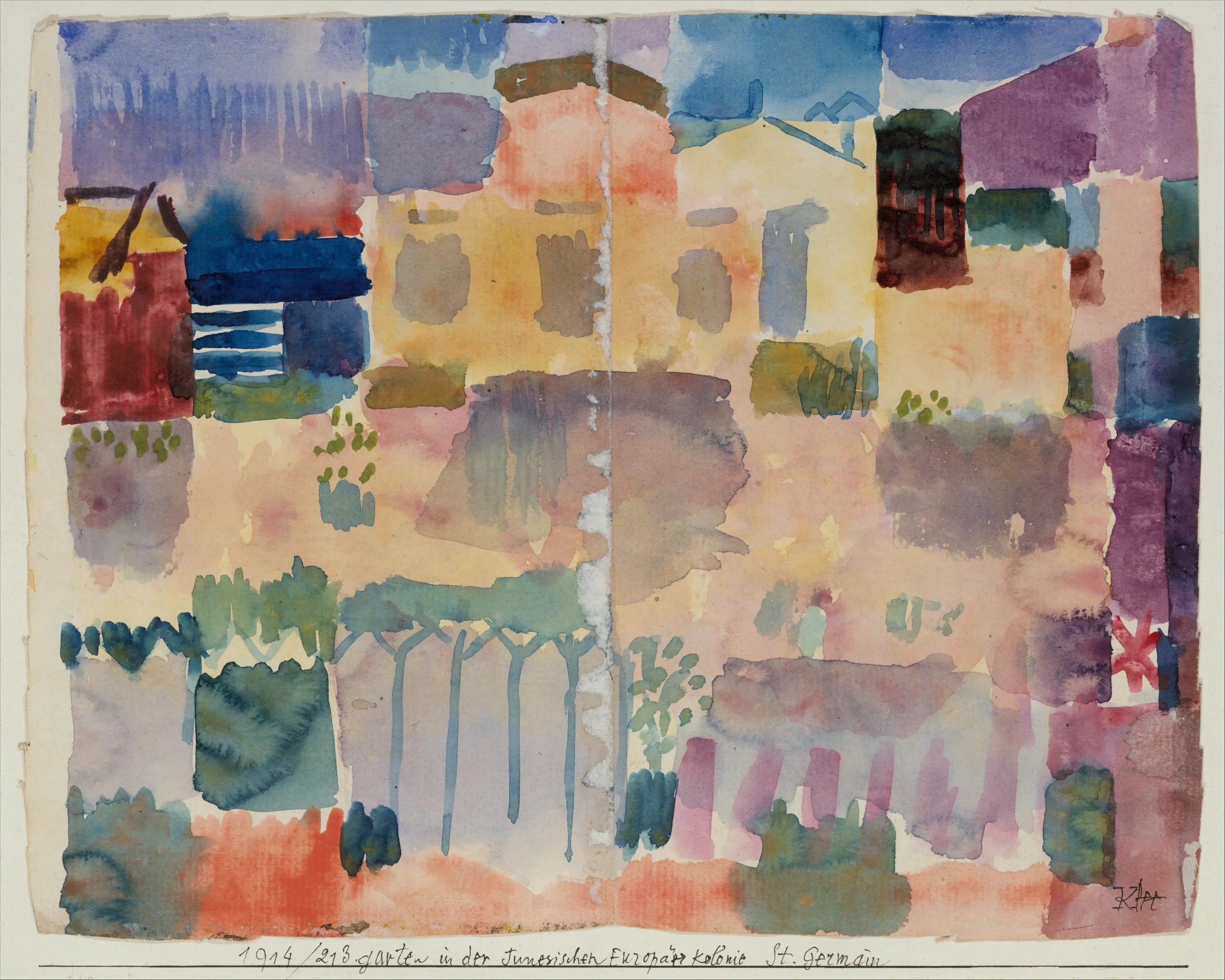 Jardin à Saint-Germain le quartier européen près de Tunis - Paul Klee - Alpha Reproduction