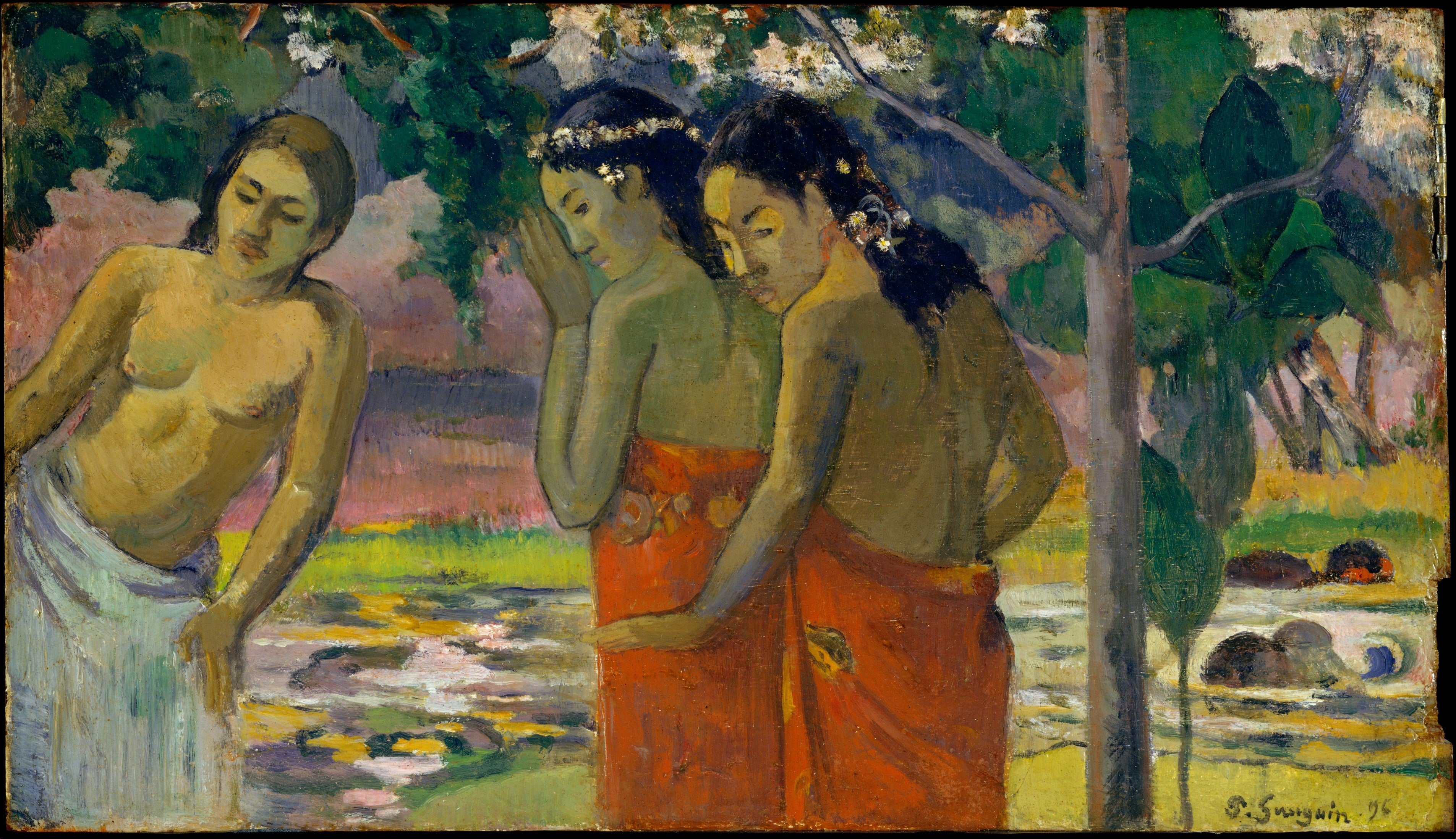 Reproduction du tableau « Trois Tahitiennes - Paul Gauguin » par Alpha Reproduction en peinture à l’huile