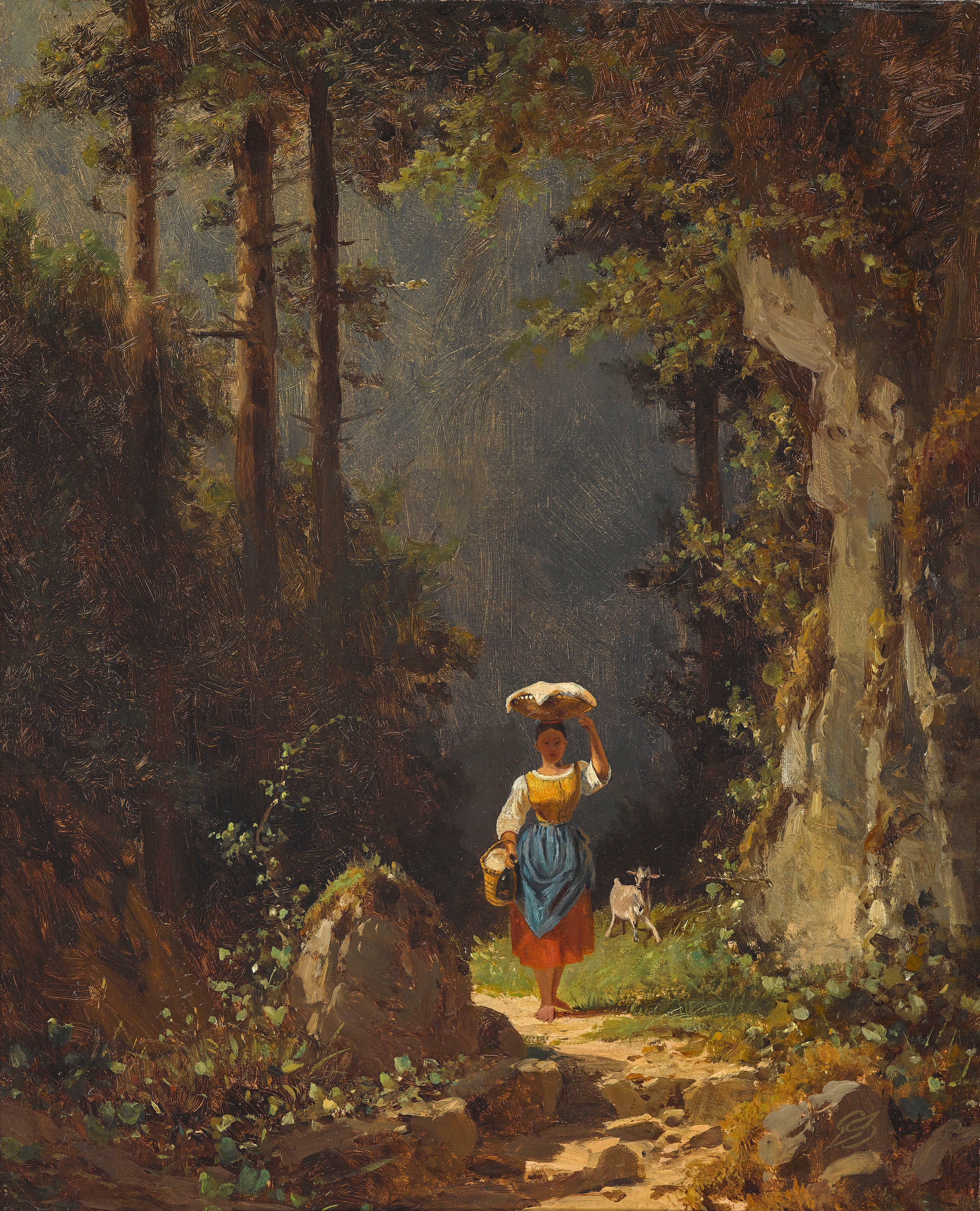 Fille avec une chèvre - Carl Spitzweg