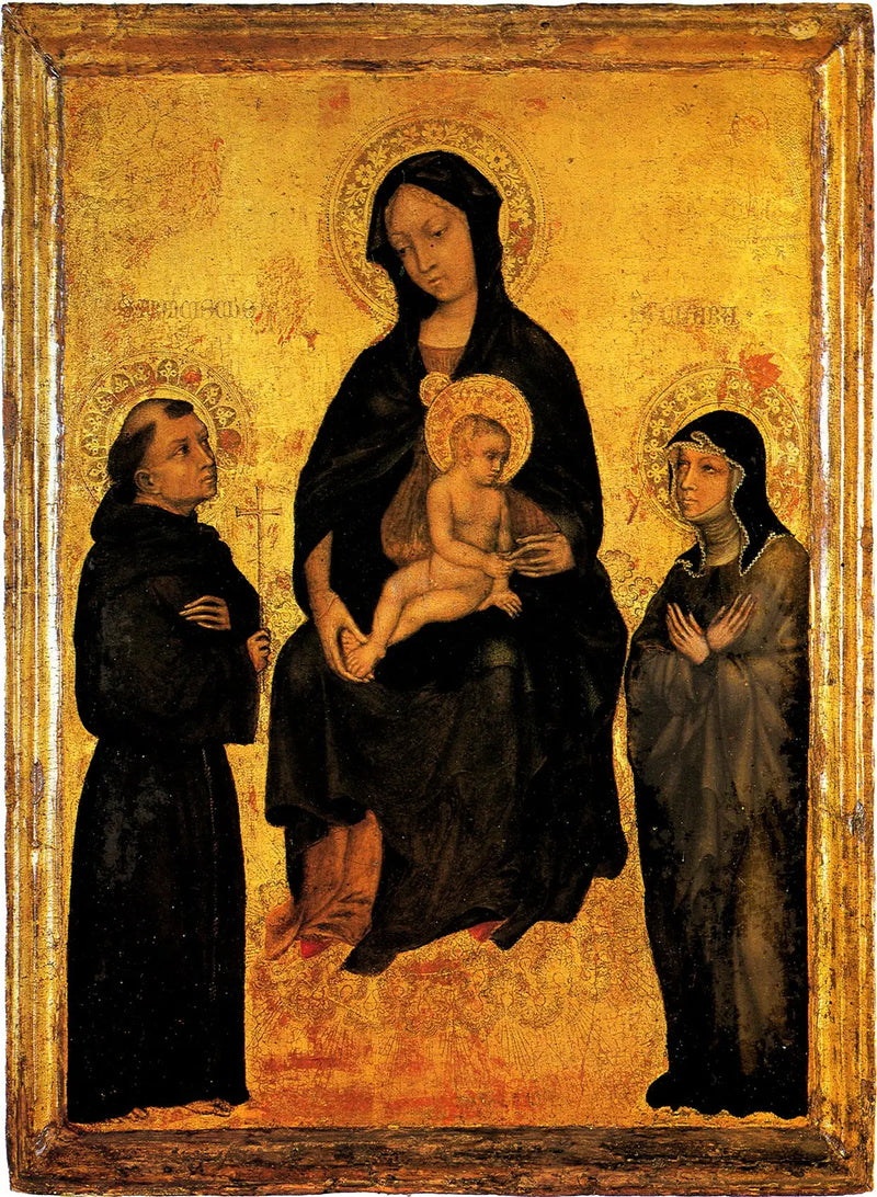 Madonna col Bambino in gloria tra i santi Francesco et Chiara - Gentile da Fabriano