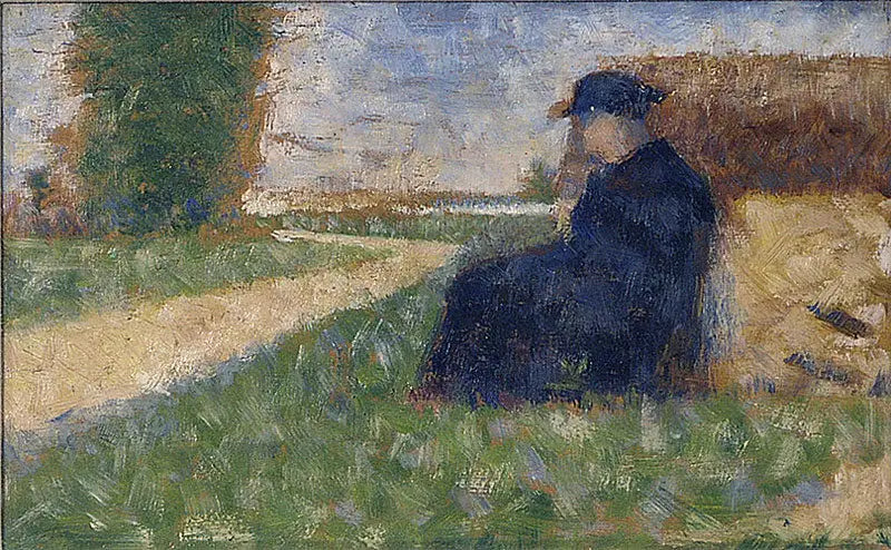 Figure massive dans un paysage à Barbizon - Georges Seurat