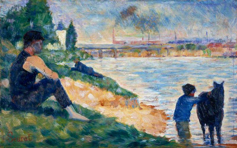 Reproduction du tableau « Baigneurs à Asnières (Étude III) - Georges Seurat » par Alpha Reproduction en peinture à l’huile