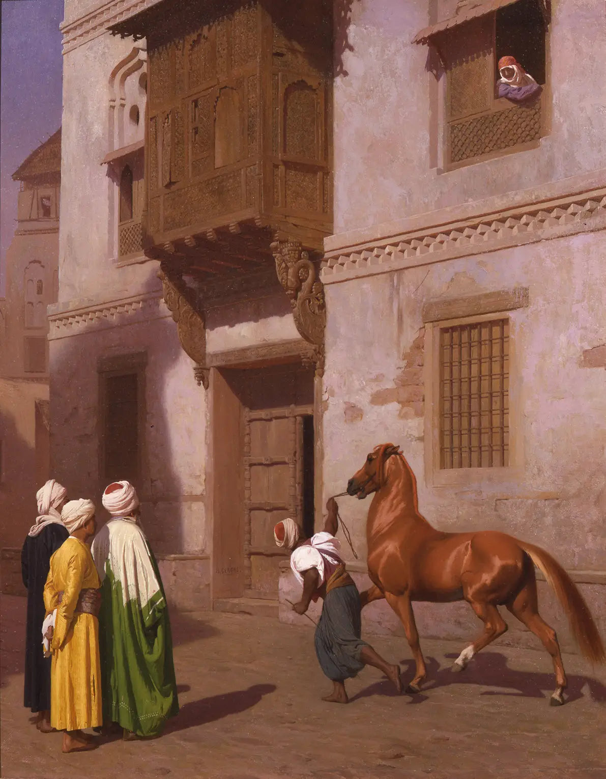 Reproduction du tableau « Le marché aux chevaux - Jean-Léon Gérôme » par Alpha Reproduction en peinture à l’huile