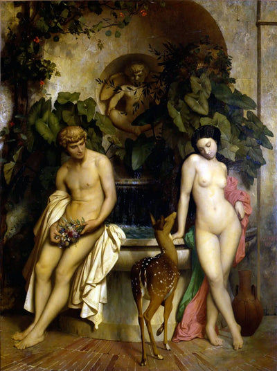 Reproduction du tableau « Daphnis et Chloé - Jean-Léon Gérôme » par Alpha Reproduction en peinture à l’huile