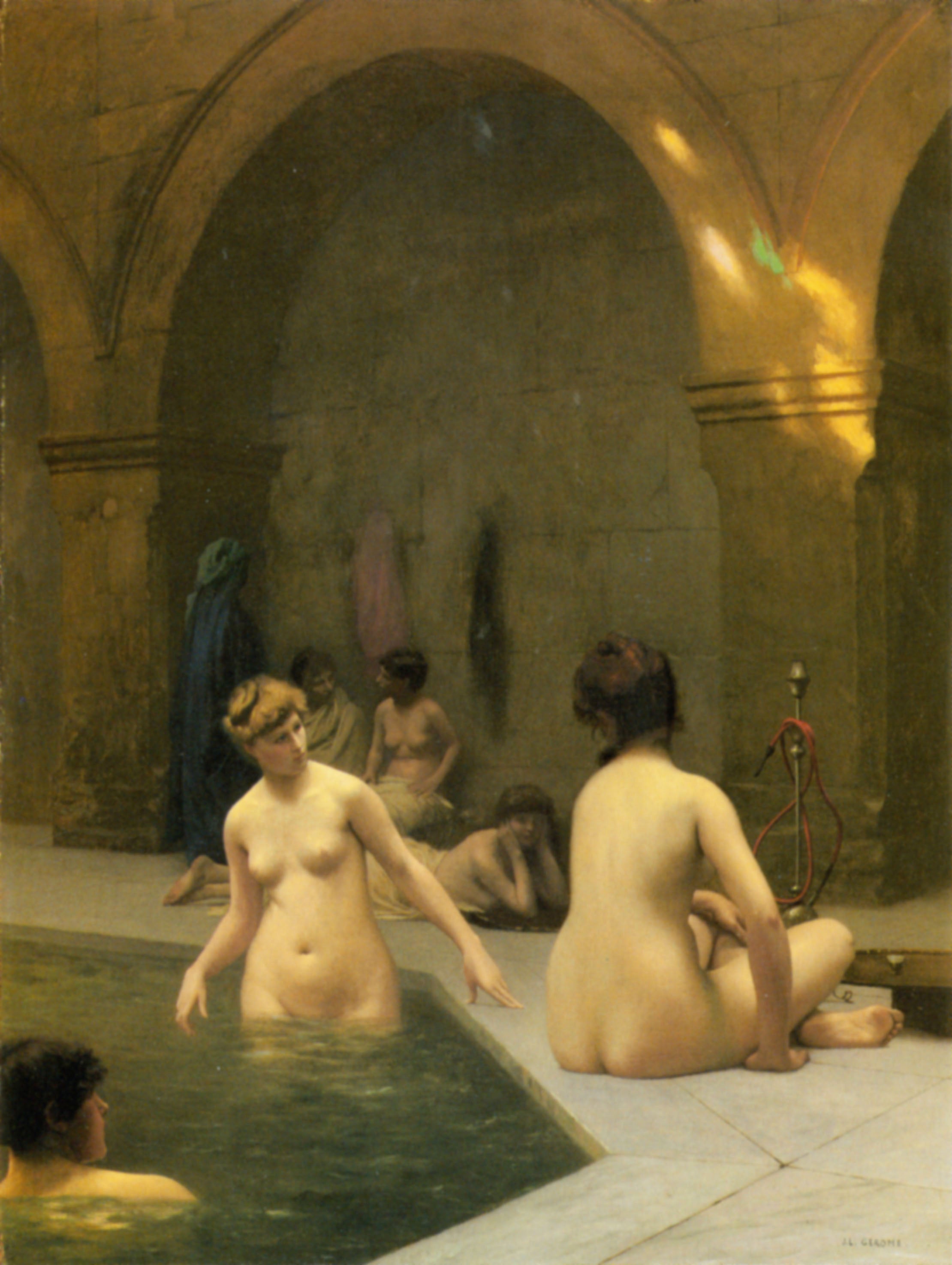 Reproduction du tableau « Baigneuses - Jean-Léon Gérôme » par Alpha Reproduction en peinture à l’huile