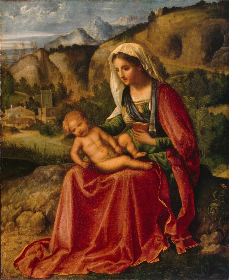 Madonna col Bambino dans un paysage - Giorgione