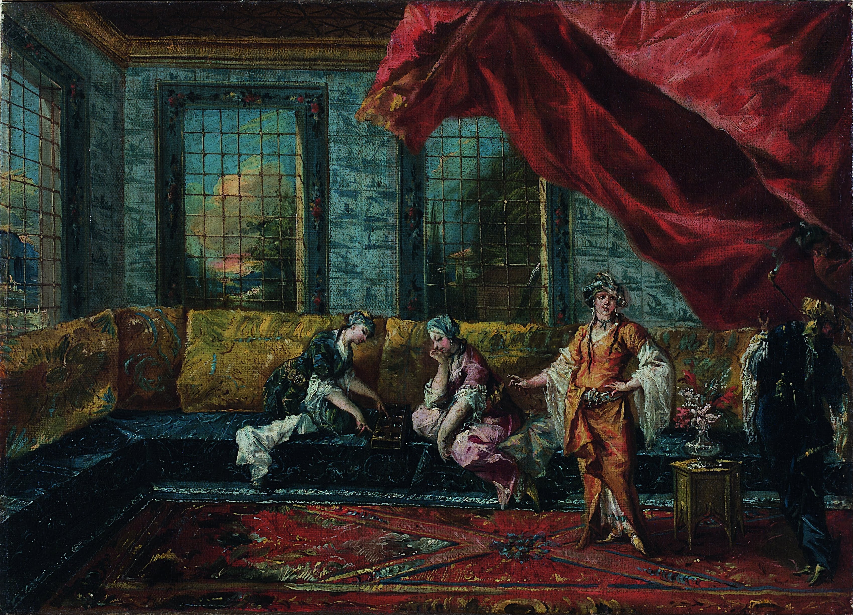 Deux odalisques jouant au Mancala dans le harem - Francesco Guardi