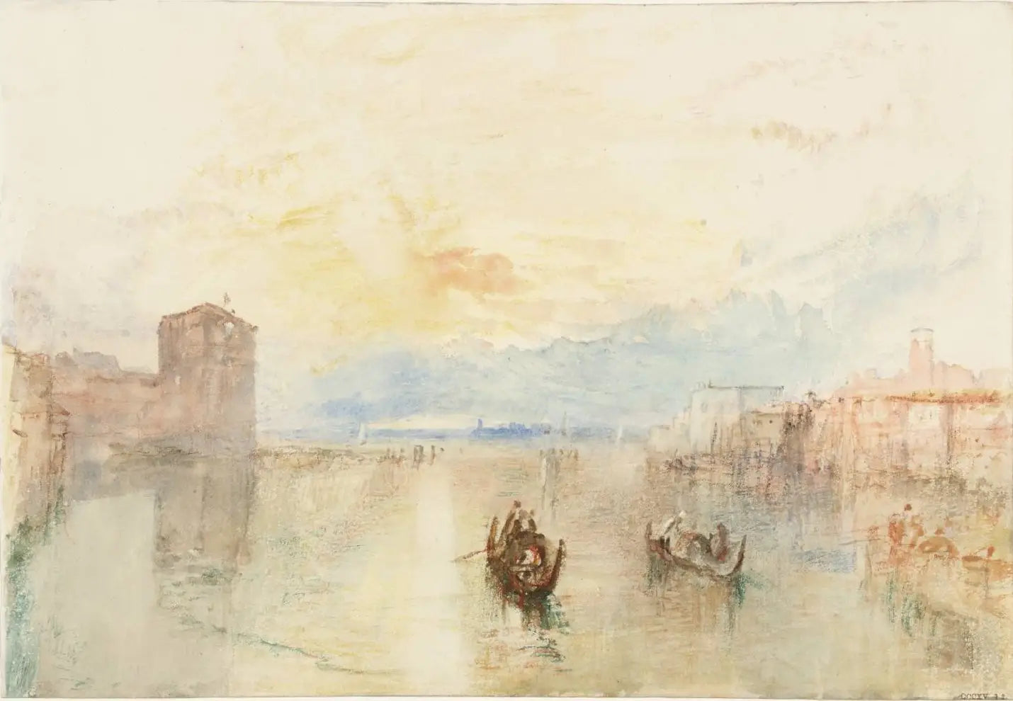 Reproduction du tableau « Venice: The Giudecca Canal, Looking Towards Fusina at Sunset - J. M. W. Turner » par Alpha Reproduction en peinture à l’huile