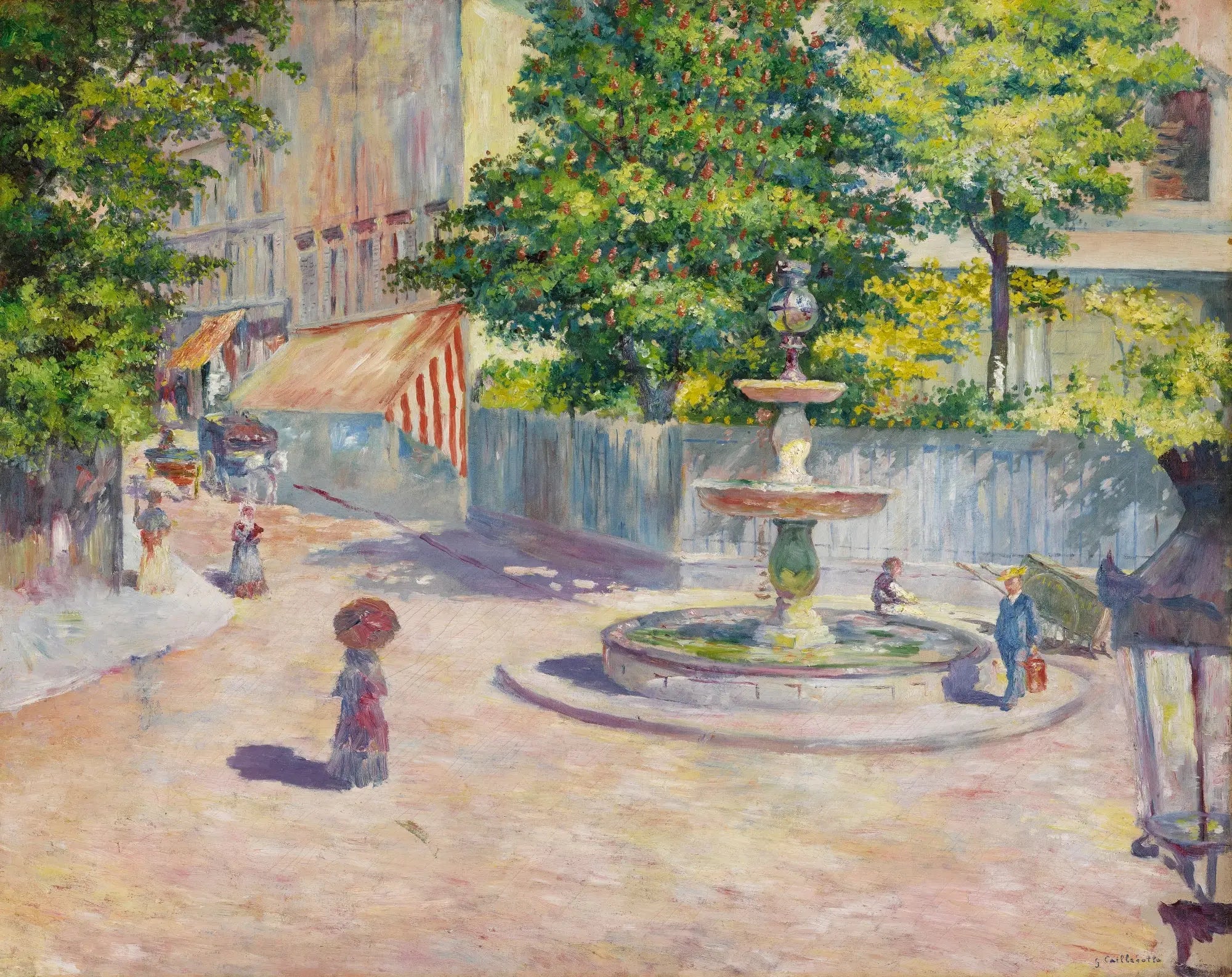 Reproduction du tableau « La Place Saint-Augustin - Gustave Caillebotte » par Alpha Reproduction en peinture à l’huile
