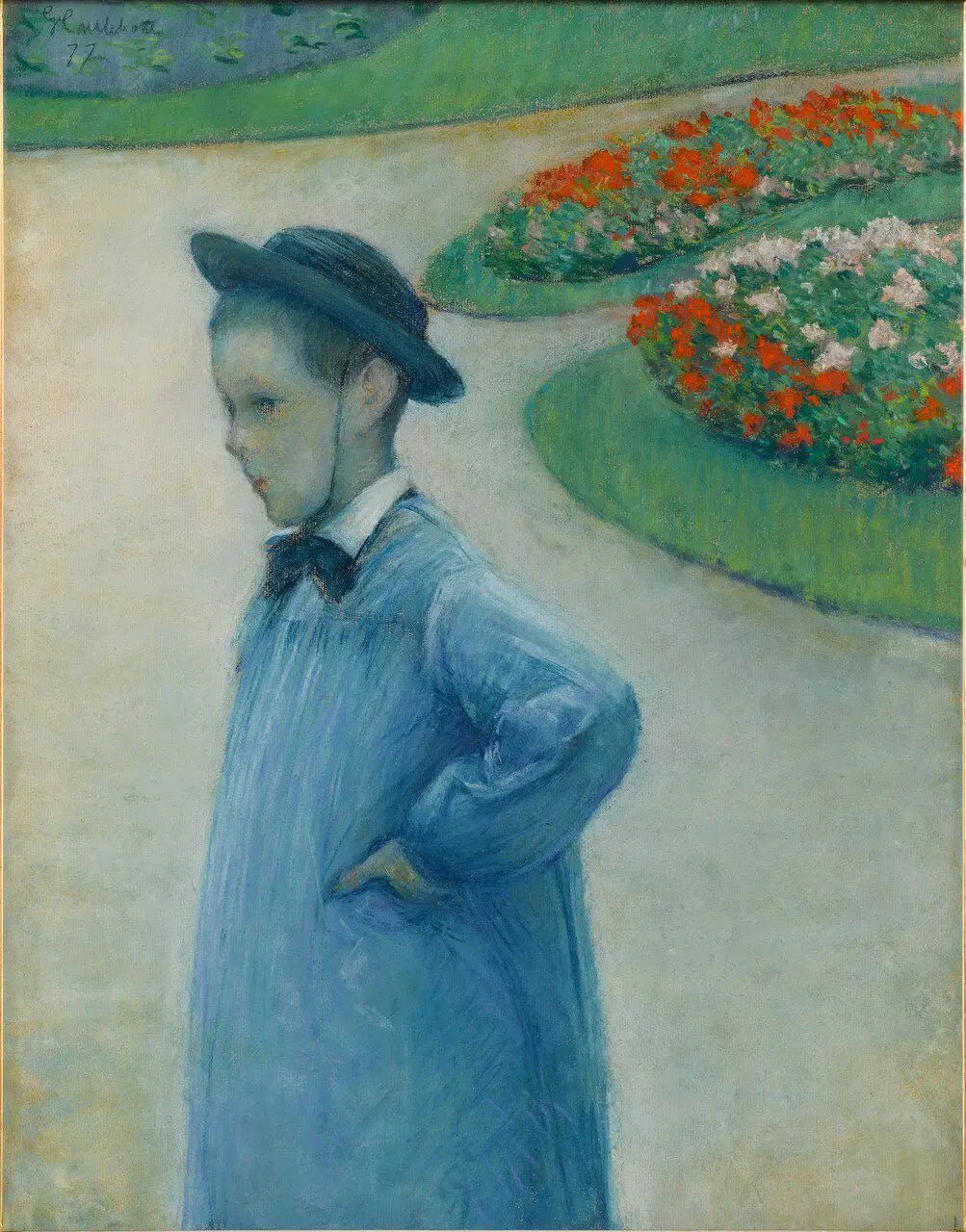 Reproduction du tableau « Portrait de Camille Daurelle dans le jardin d'Yerre - Gustave Caillebotte » par Alpha Reproduction en peinture à l’huile