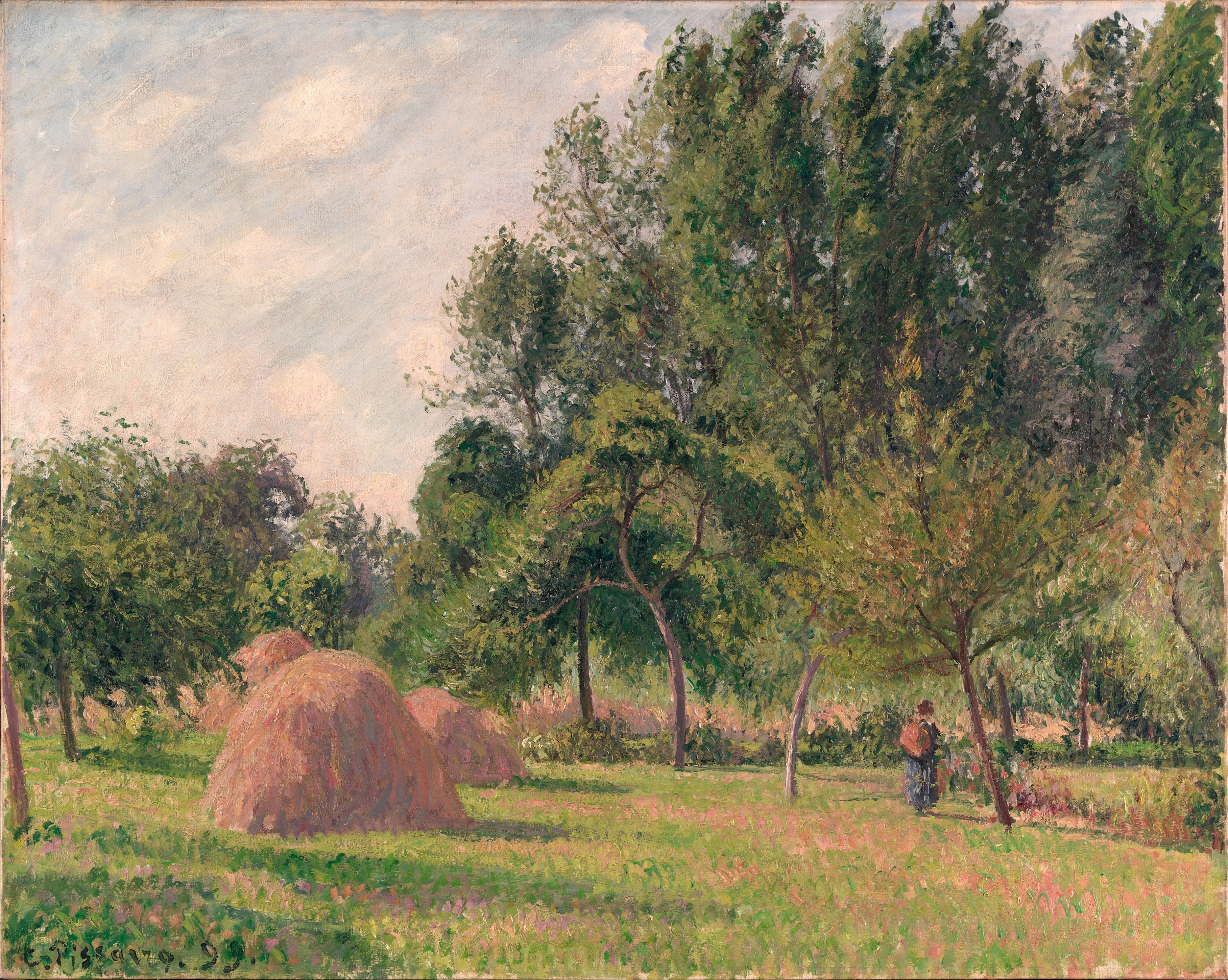 Reproduction du tableau « Meules de foin, matin, Éragny - Camille Pissarro » par Alpha Reproduction en peinture à l’huile