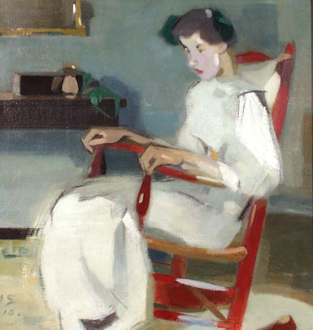On the rocking chair (1910) - Helene Schjerfbeck