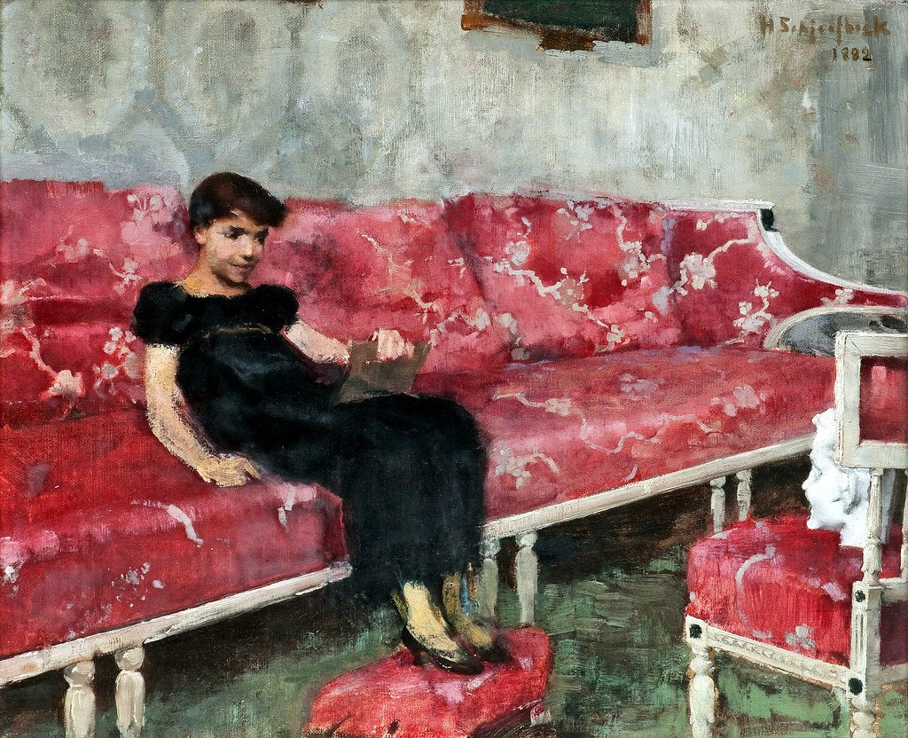Girl on a Red Sofa - Helene Schjerfbeck