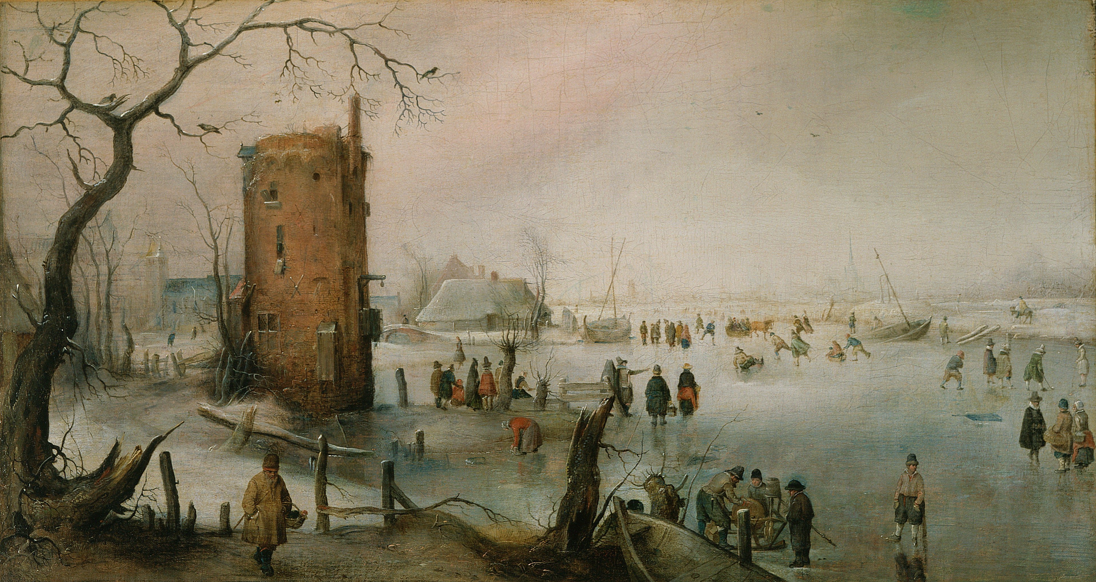 Patiner près d'une ville - Hendrick Avercamp