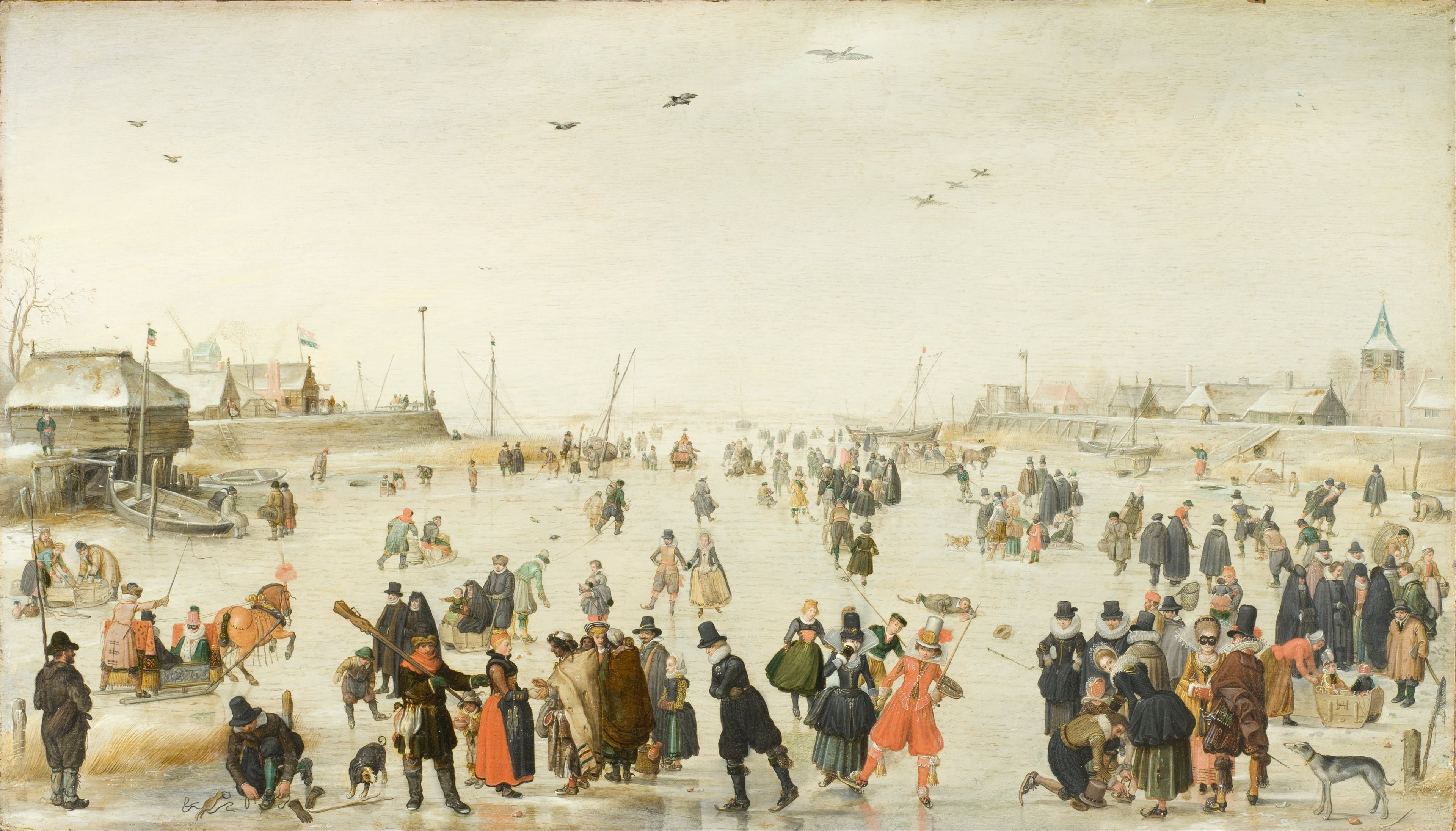 Scène d'hiver sur un canal gelé - Hendrick Avercamp