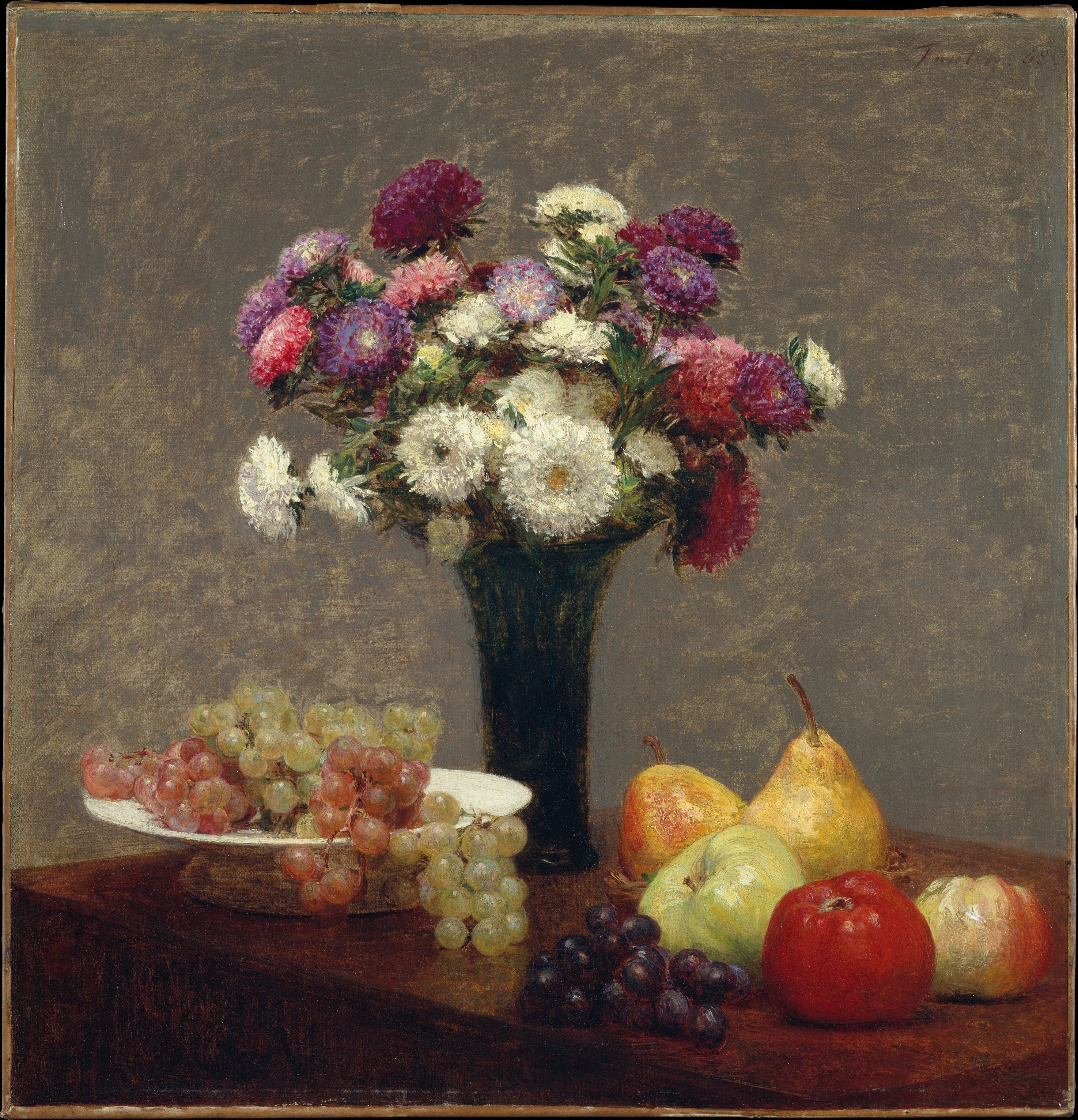Asters et Fruits sur une table - Henri Fantin-Latour