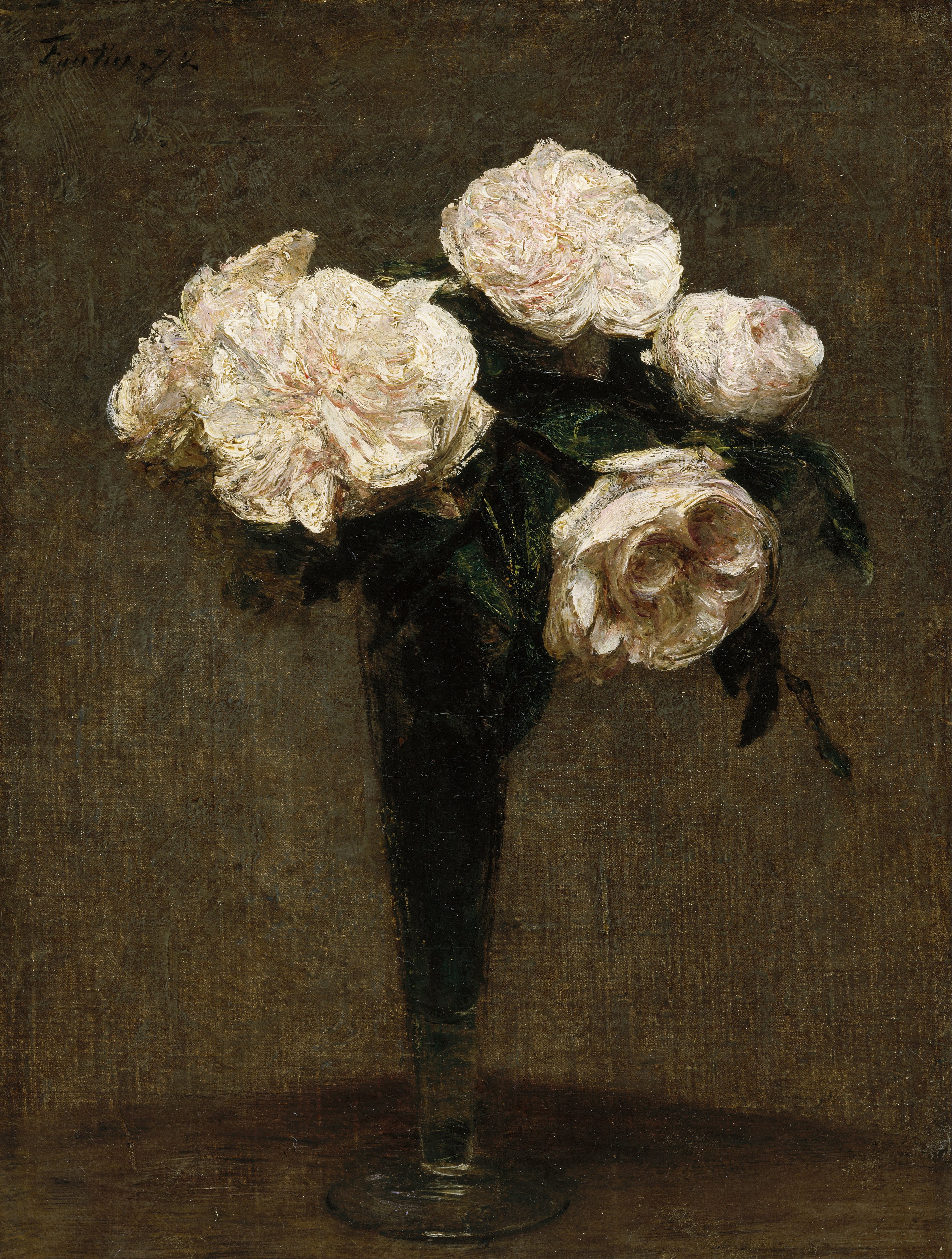 Roses dans un vase - Henri Fantin-Latour