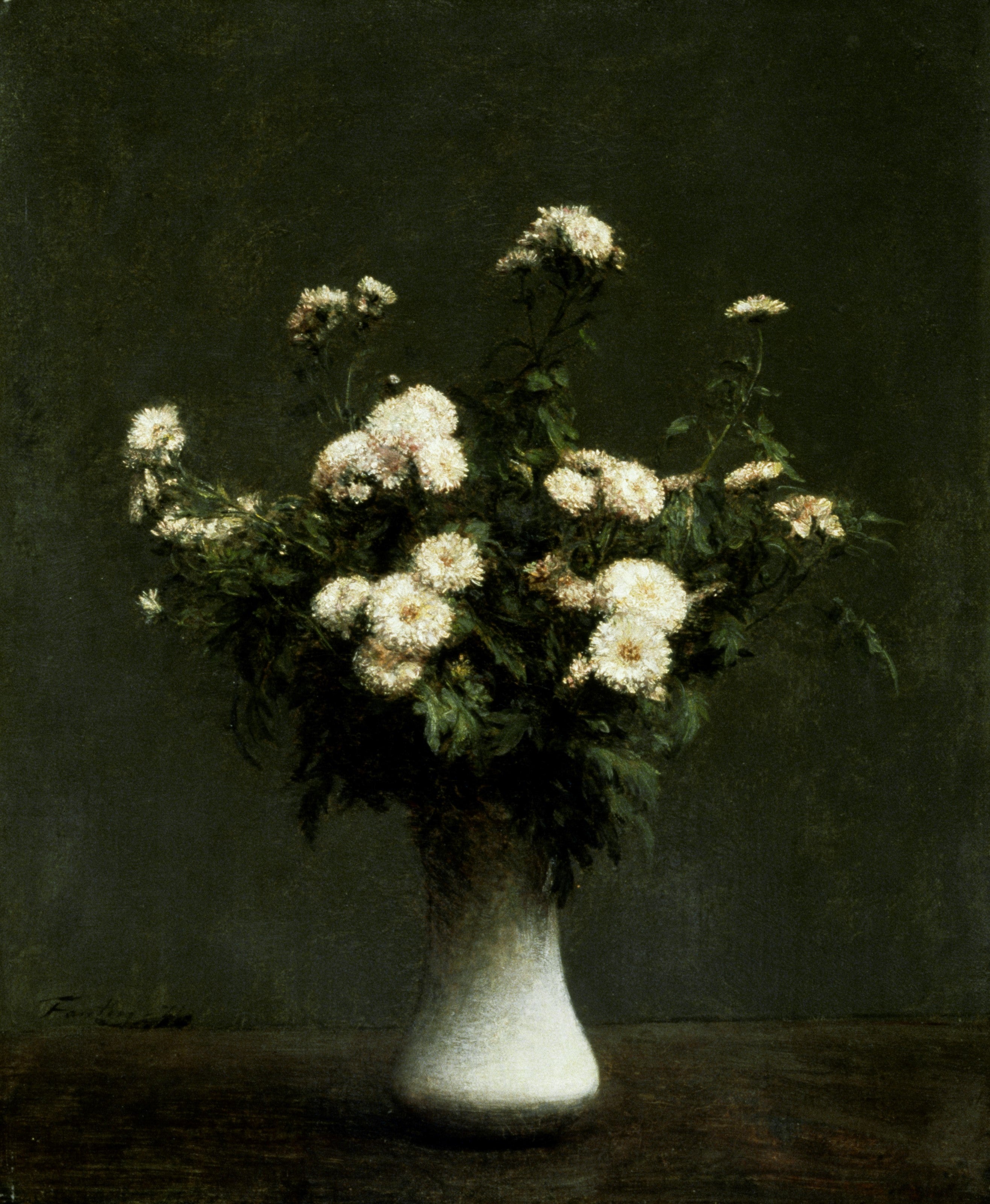 Vase de chrysanthèmes - Henri Fantin-Latour