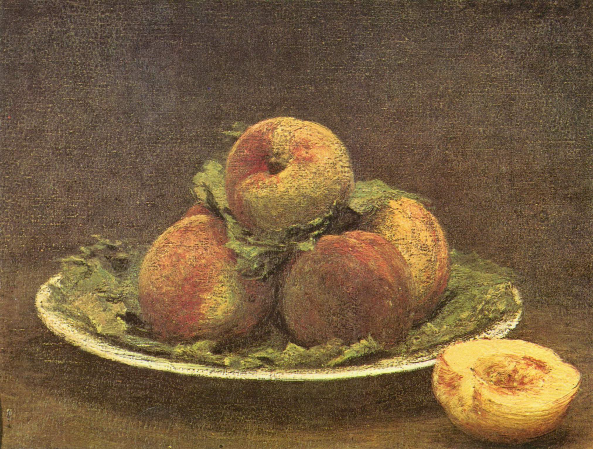 Pêches dans une assiette - Henri Fantin-Latour