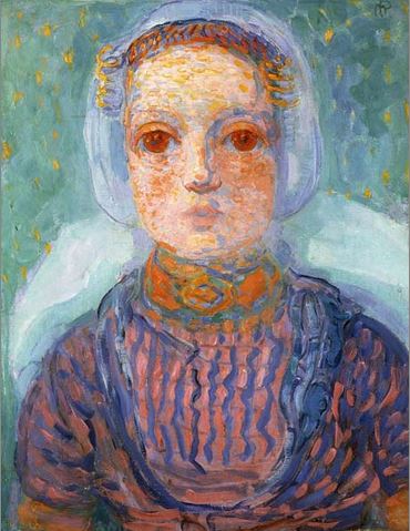 Reproduction du tableau « La fille de Zélande - Piet Mondrian » par Alpha Reproduction en peinture à l’huile