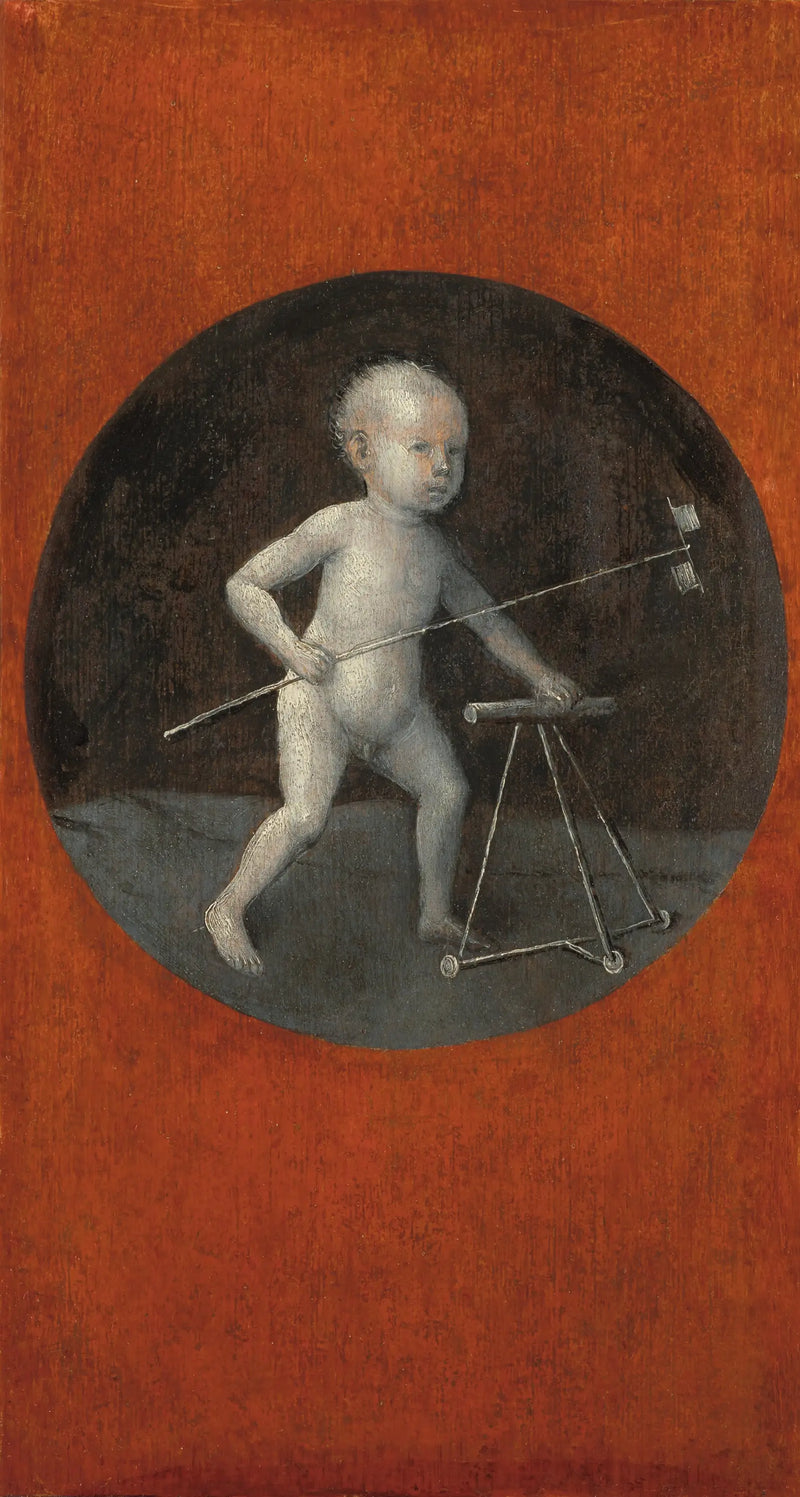 Enfant avec moulin à vent et déambulateur - Hieronymus Bosch